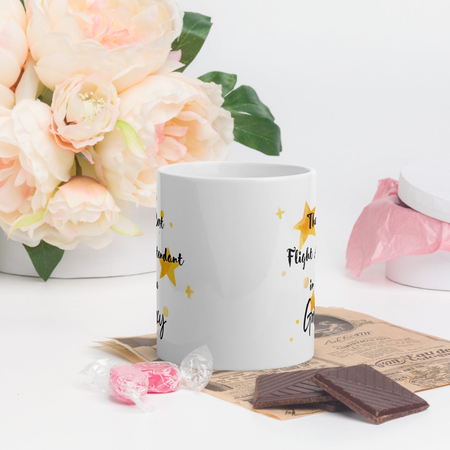 Flight Attendant Travel Mug Gift The Best Flight Attendant in the Galaxy Mug