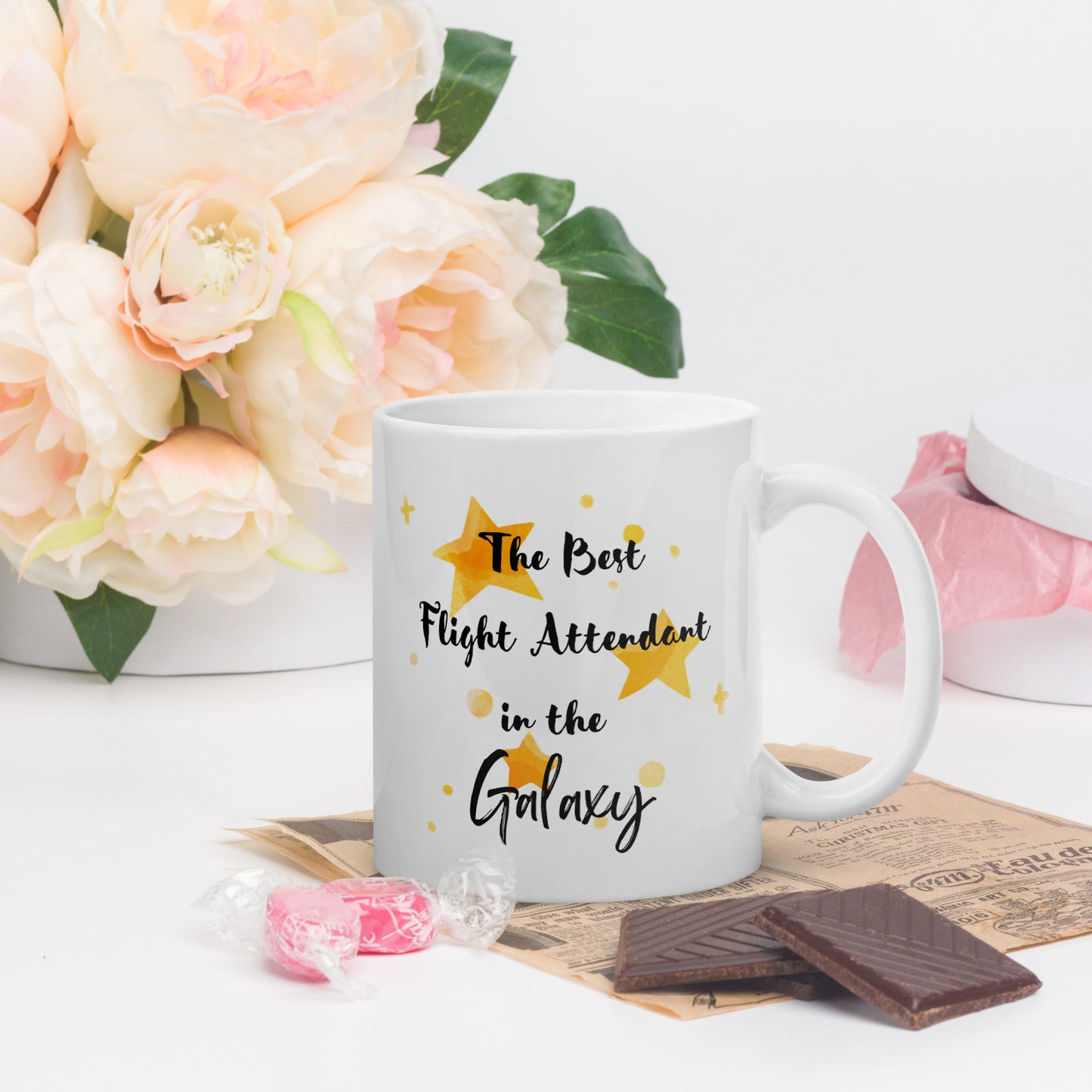Flight Attendant Travel Mug Gift The Best Flight Attendant in the Galaxy Mug