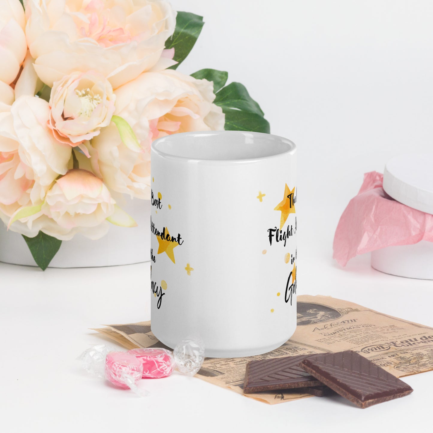 Flight Attendant Travel Mug Gift The Best Flight Attendant in the Galaxy Mug