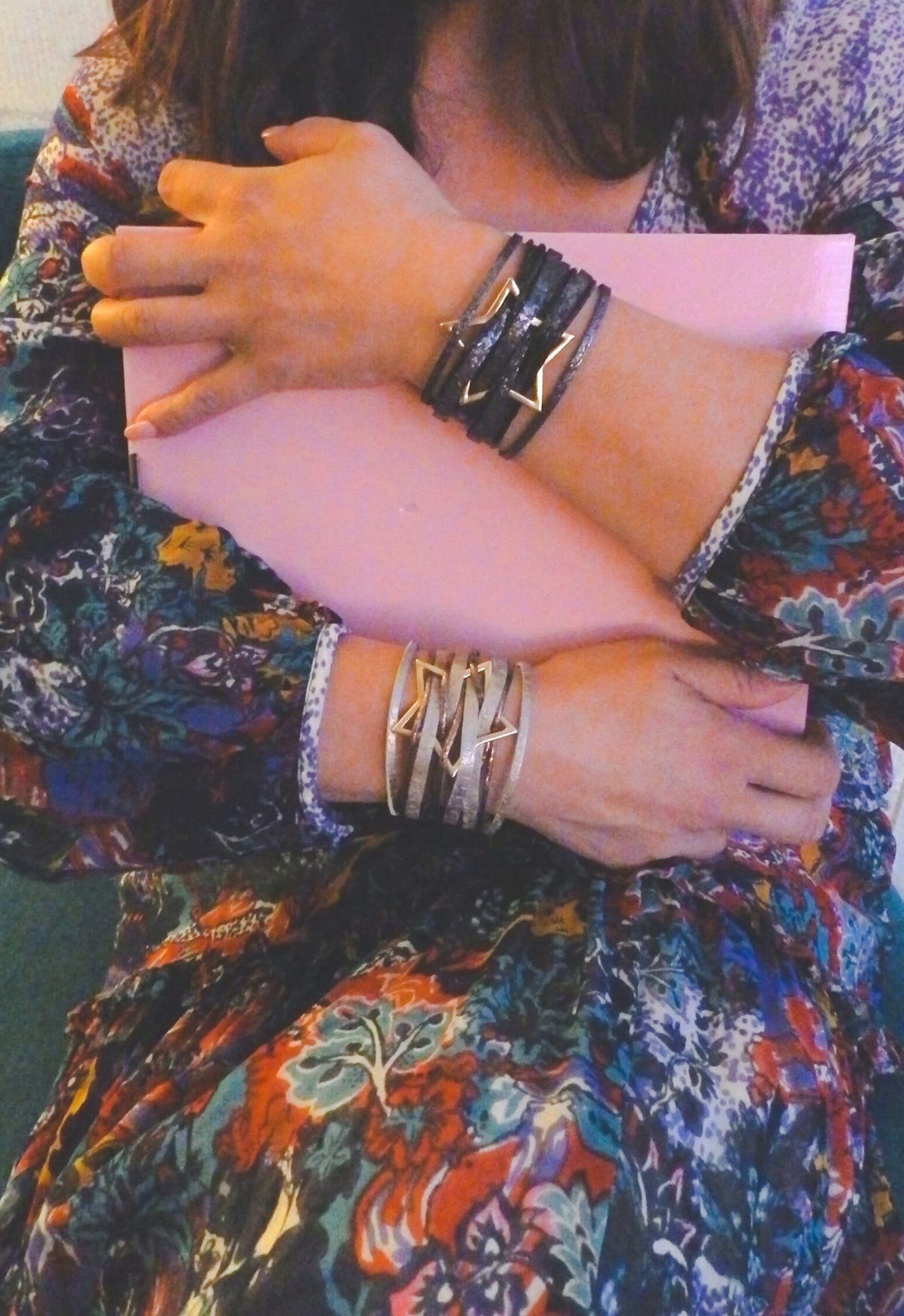Star Charm Leather Bracelet