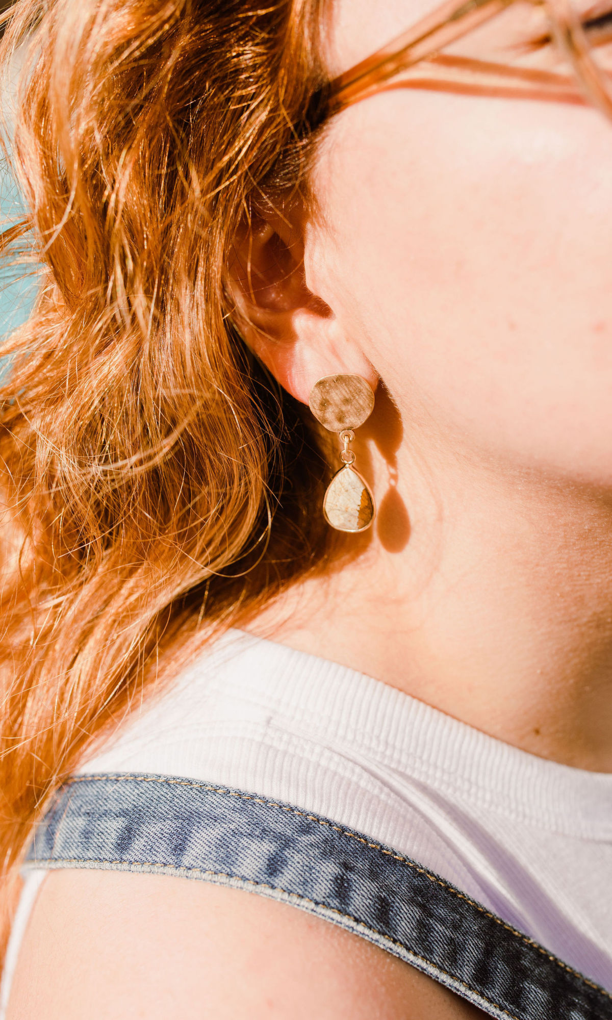 Natural Stone Teardrop Earrings