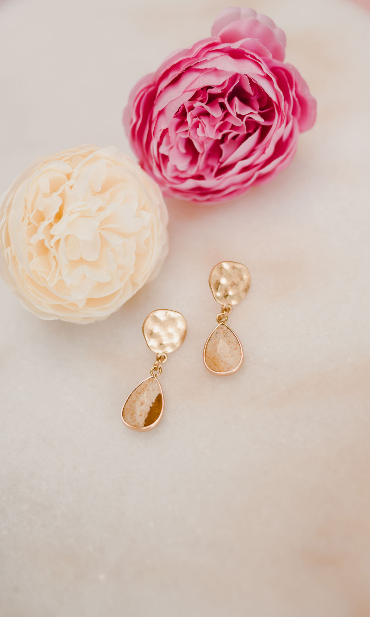 Natural Stone Teardrop Earrings