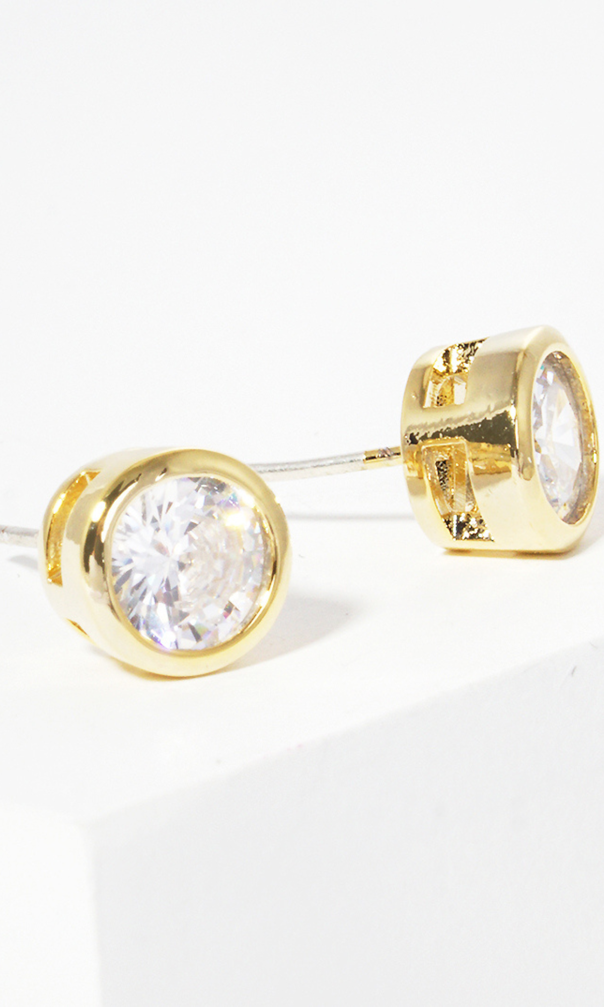 Round Post CZ Stud Earrings