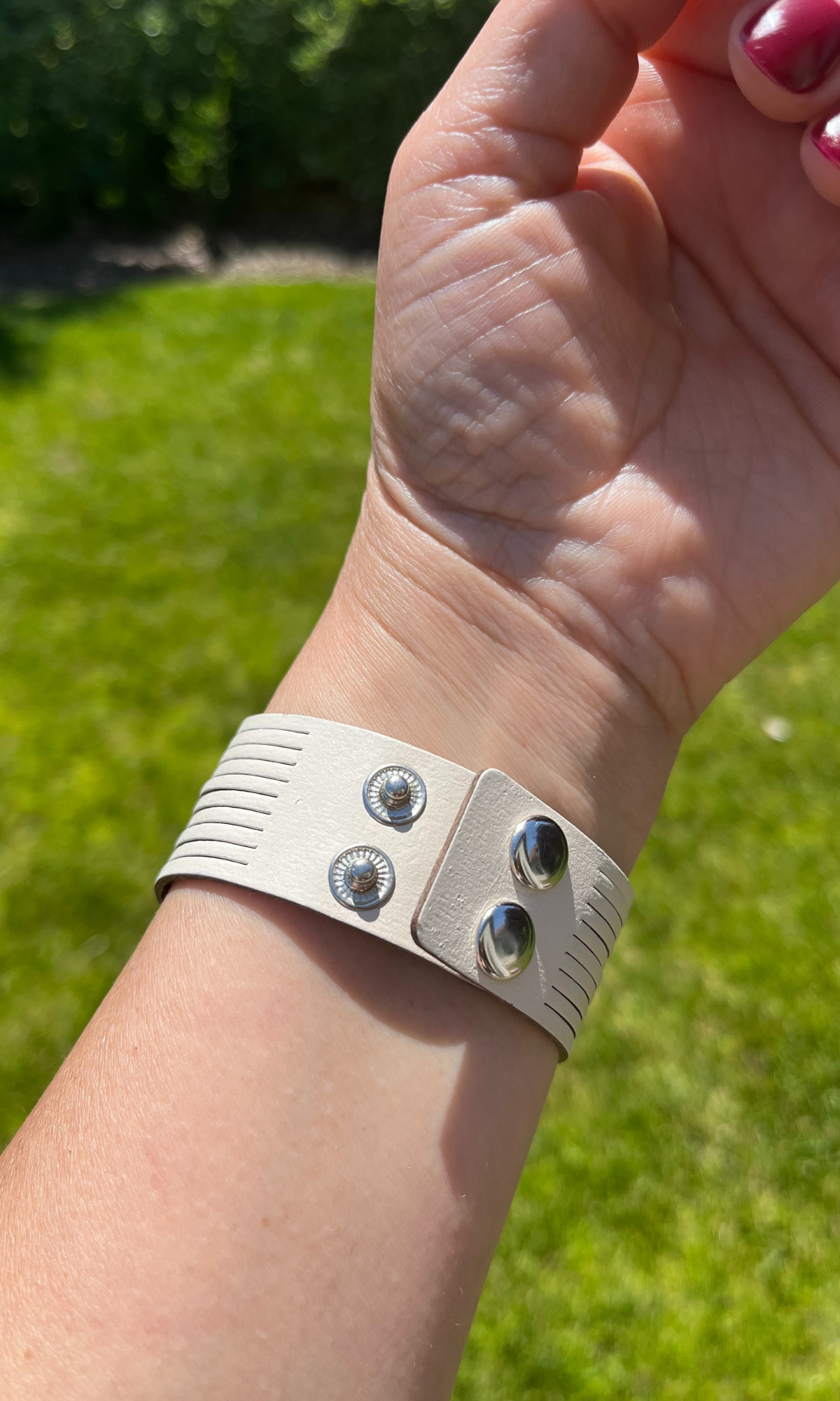 Multi-Strand -Punk Style Leather Cuff Bracelet With Crystal Accents