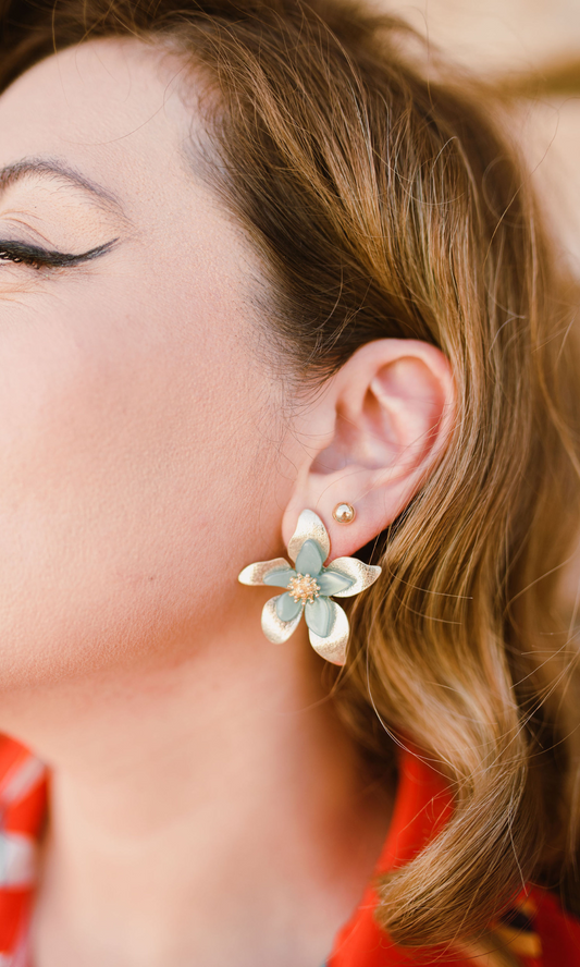 Tropical Flower Stud Earrings
