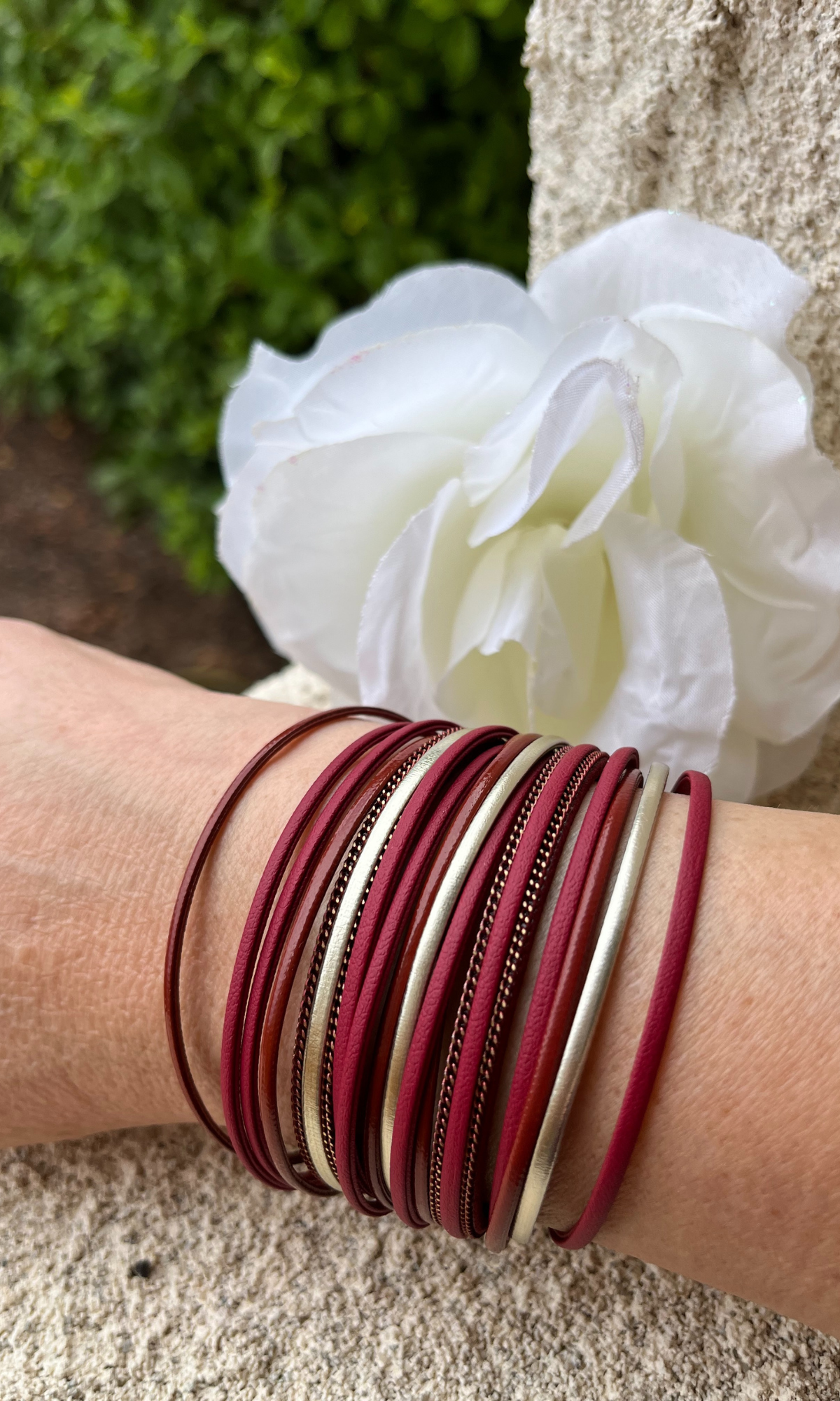 Multi strand-wide wrap -leather bracelet