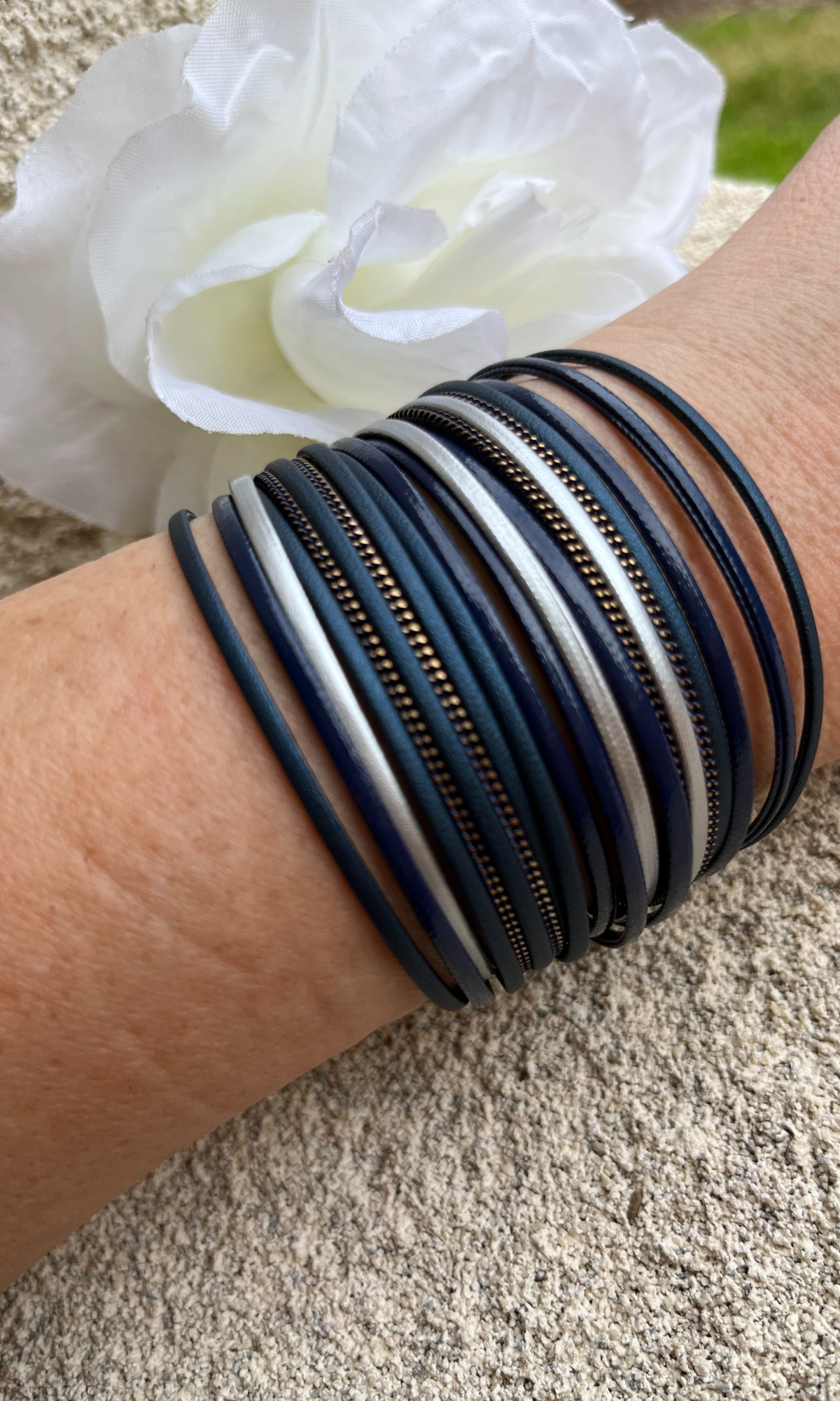 Multi strand-wide wrap -leather bracelet
