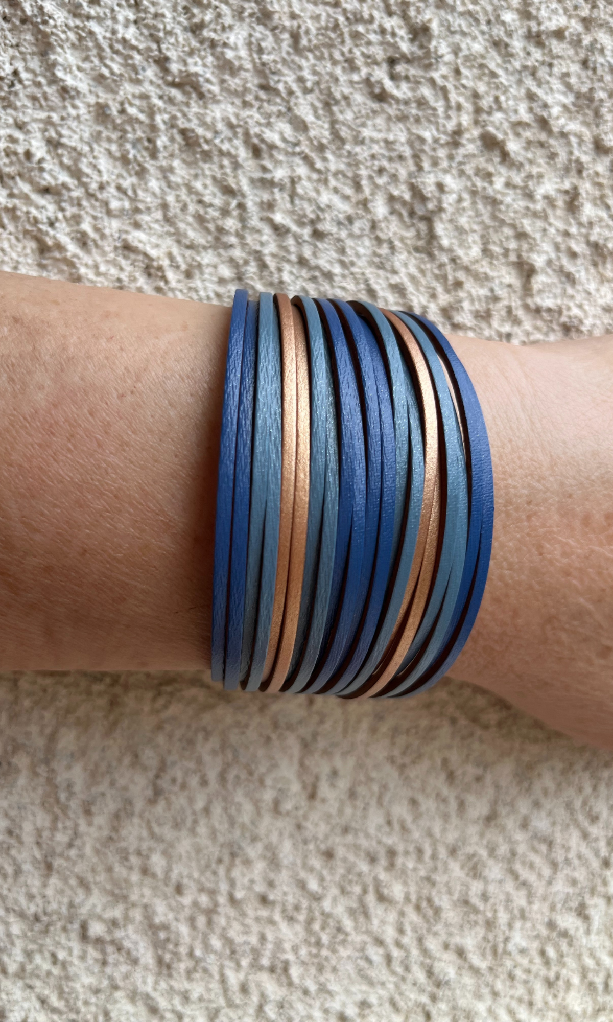 Multi strand-wide wrap -leather bracelet