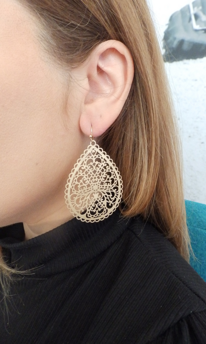 Filigree Teardrop Earrings