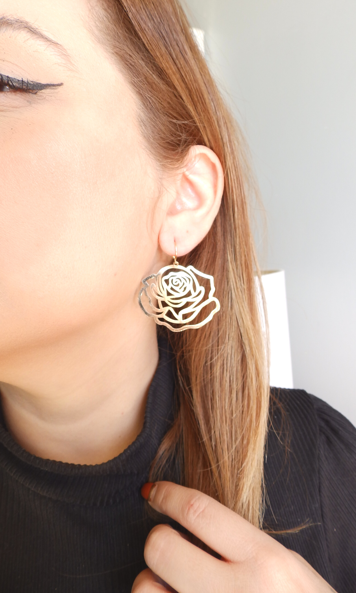 Cut Out Rose Earrings