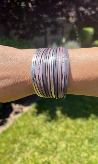 Multi strand-wide wrap -leather bracelet