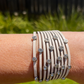 Multi-Strand -Punk Style Leather Cuff Bracelet With Crystal Accents